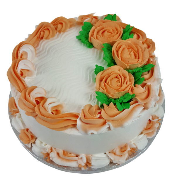 Orange Rose Fresh Cream Cake CB-RC044
