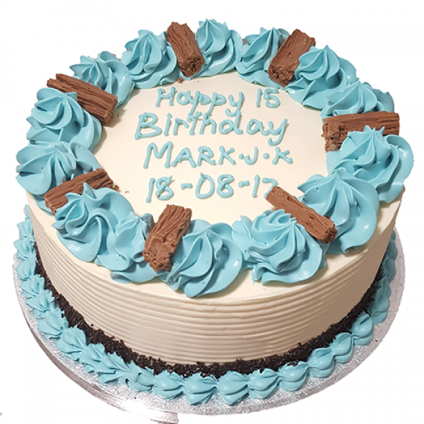Blue Rosettes Fresh Cream Cake CB-RC080