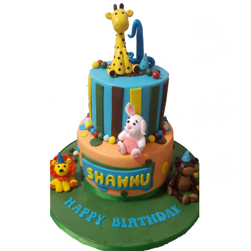 2 Tier Animal Birthday Cake CB-NC159