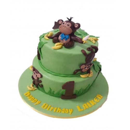 Monkey Themed Birthday Cake CB-NC075