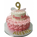 Pink Rosettes Birthday Cake CB-NC071